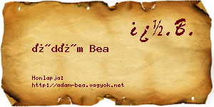 Ádám Bea névjegykártya